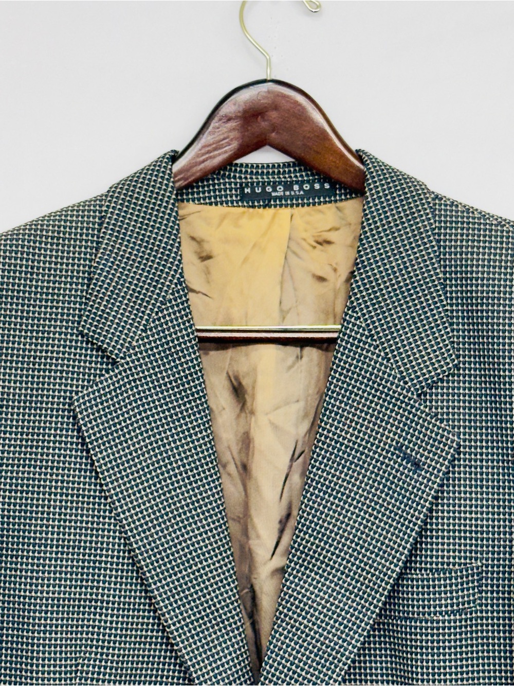 Hugo Boss Men's Guabello 100% Virgin Wool Sport Coat Blazer Grey Check Size 40R